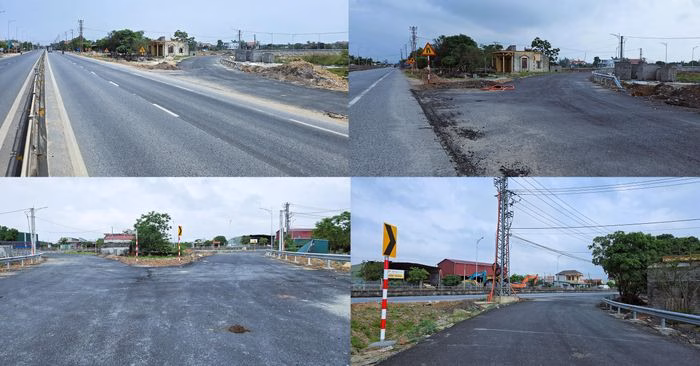 Phân luồng phía Đông cầu vượt QL1 đảm bảo an toàn cho phương tiện di chuyển hướng Nam - Bắc.